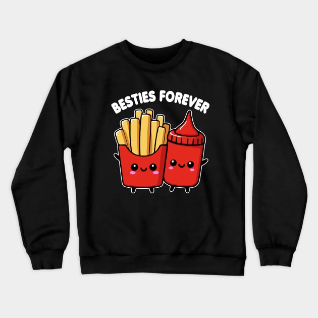French Fries And Ketchup Besties Forever Funny Crewneck Sweatshirt by valiantbrotha